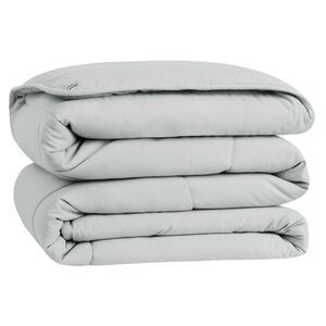 Comforter Quilted Down Alternative Machine Washable Duvet Insert Light Gray KING